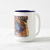 Mok met twee kleuren met blauwe kikker (Voorkant rechts)