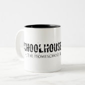 Mok met twee toonaangevende koffie (Voorkant links)