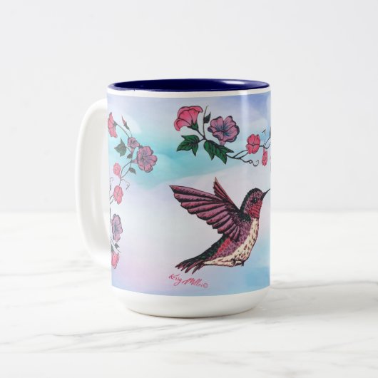 Mok met twee toonaangevende koffie (Voorkant links)