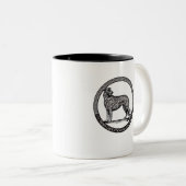 Mok met twee toonaangevende koffie (Voorkant rechts)