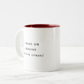 Mok met tweedelig design 'Running On Sunshine Happ (Voorkant links)