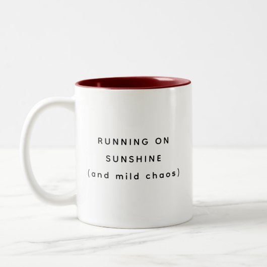 Mok met tweedelig design 'Running On Sunshine Happ (Links)