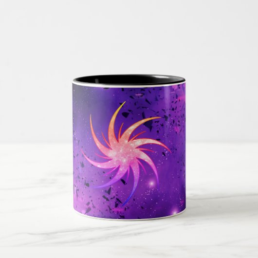 Mok met vacuo-tweetone [galactisch vuurglas] (Center)