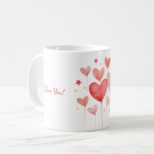 Mok met Valentijnsdag ontwerp (Voorkant links)