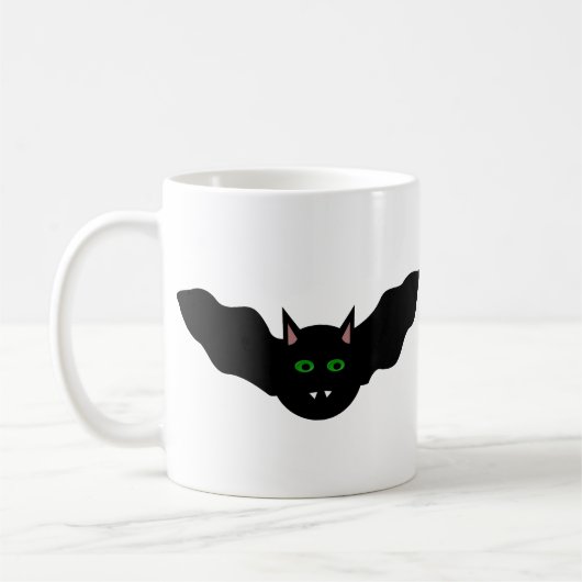 Mok met Vampire kat Faced Bat Halloween (Links)