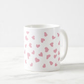 Mok met verspreide roze hartjes en krabbels (Voorkant rechts)