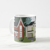 Mok met Victoriaans huisontwerp (Voorkant links)