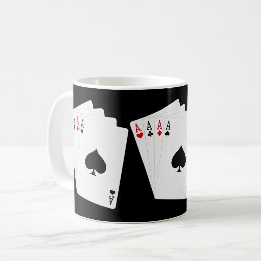 Mok met vier Aces (Voorkant links)