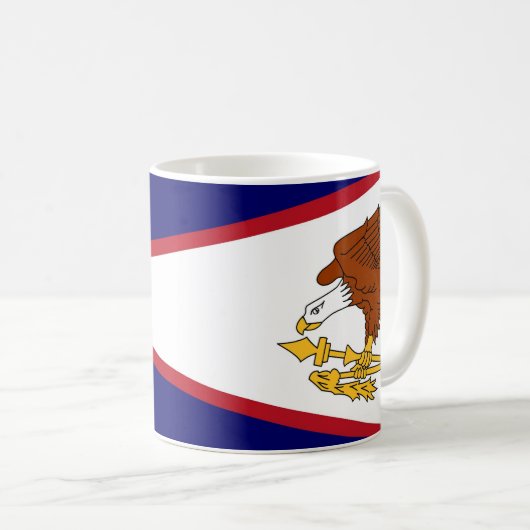 Mok met vlag van Amerikaans-Samoa- USA (Voorkant rechts)