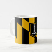 Mok met vlag van Baltimore City, Maryland, Verenig (Voorkant links)