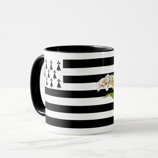 Mok met vlag van Bretagne (Frankrijk) (Voorkant links)