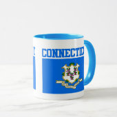 Mok met vlag van Connecticut (Voorkant rechts)