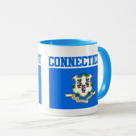 Mok met vlag van Connecticut (Voorkant rechts)