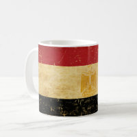 Mok met vlag van Egypte vintage grunge ontwerp
