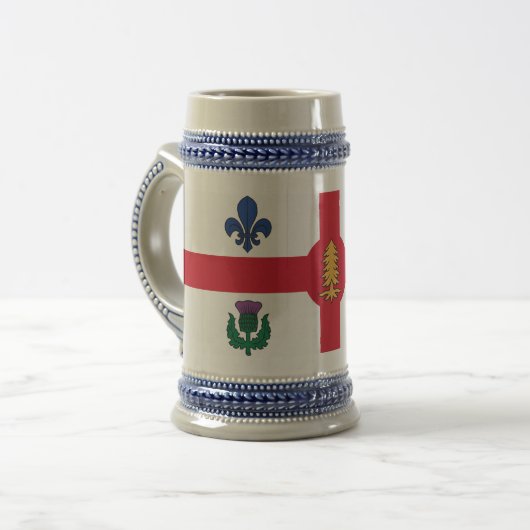 Mok met vlag van Montreal, Canada (Voorkant links)
