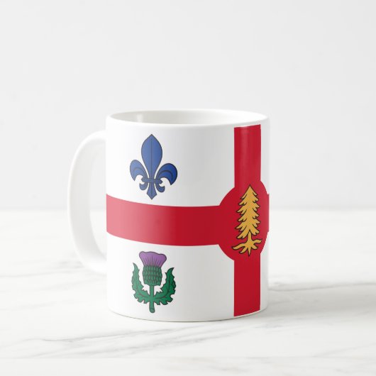 Mok met vlag van Montreal, Canada (Voorkant links)