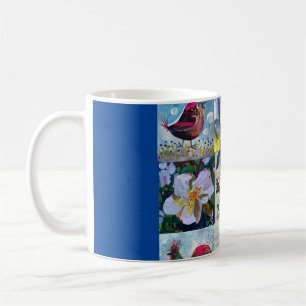 Mok met vogels en bloemen
