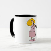Mok met vrouw die klarinet speelt (Voorkant links)