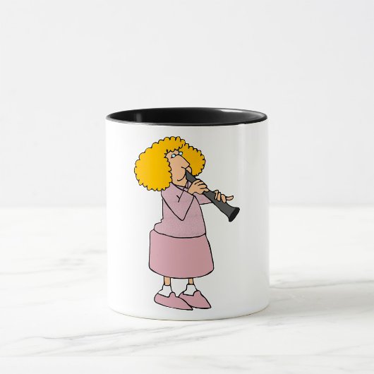Mok met vrouw die klarinet speelt
