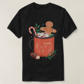 Mok met warme cacao Gingerbrood Koekkerst Kerstmis T-shirt (Design voorkant)