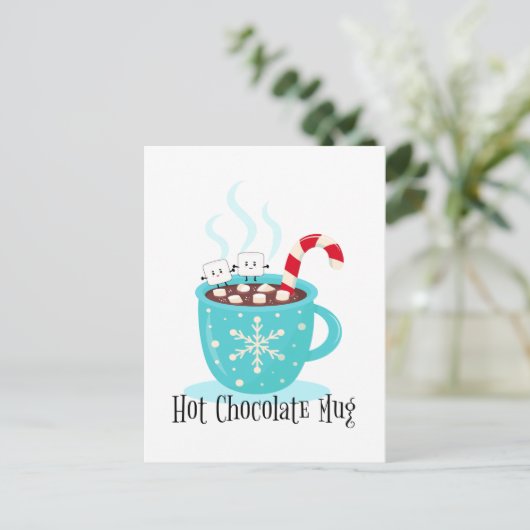 Mok met warme chocolade briefkaart (Staand voorkant)