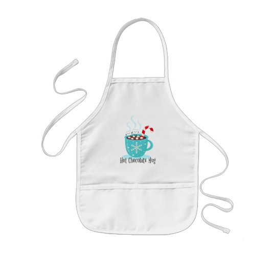 Mok met warme chocolade kinder schort (Voorkant)