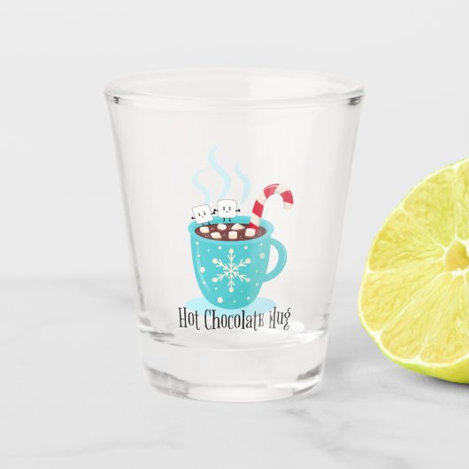 Mok met warme chocolade shot glas (Voorkant)