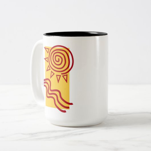 Mok met witte buitenkant (Voorkant links)