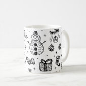 Mok met witte en zwarte kerstkoffie (Voorkant rechts)