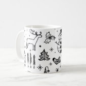 Mok met witte en zwarte kerstkoffie (Voorkant links)