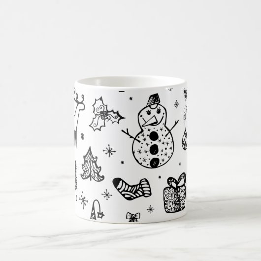Mok met witte en zwarte kerstkoffie (Center)