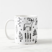 Mok met witte en zwarte kerstkoffie (Links)