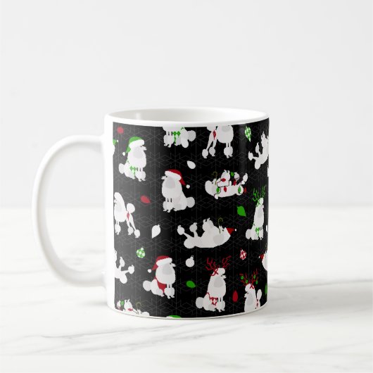 Mok met witte kerstpannen zwarte koffie (Links)