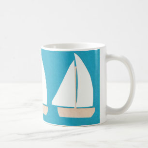Mok met zeilboot