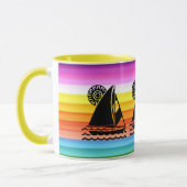Mok met zeilboot (Links)