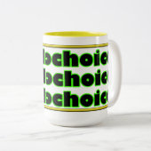 Mok met zes-op-een-met-twee-toon koffie (Voorkant rechts)