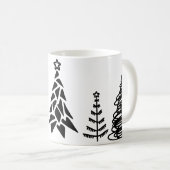 Mok met zwarte en witte kerstbomen (Voorkant rechts)