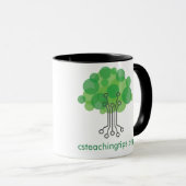 Mok met zwarte handgreep en lip - links (Voorkant rechts)