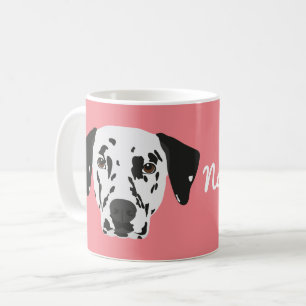 Mok met zwarte neergeslagen Dalmatische hondenhond