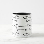 Mok met zwarte-witte dachondes (Midden)