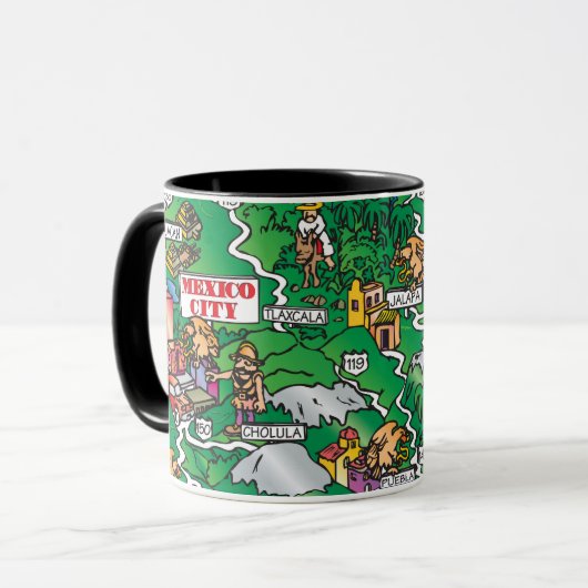 Mok Mexicaanse Cartoon Map (Voorkant links)
