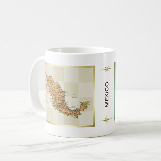 Mok Mexico vlag + plattegrond (Voorkant links)