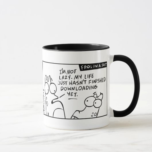 mok "Mijn leven is downloaden" (Rechts)