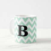 Mok Mint en Black Chevron Monogram (Voorkant links)