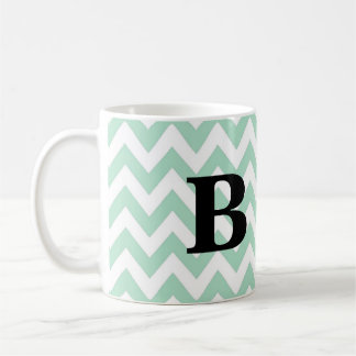 Mok Mint en Black Chevron Monogram
