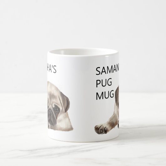 Mok monogram Naam Waterverf hond (Center)