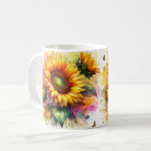 Mok - Mooie Gele Zonnebloemen (Voorkant links)