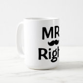 Mok/Mr. Recht met Mustache Koffiemok (Voorkant links)
