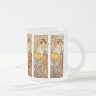 Mok: Mucha - Art Nouveau - Topaz Matglas Koffiemok