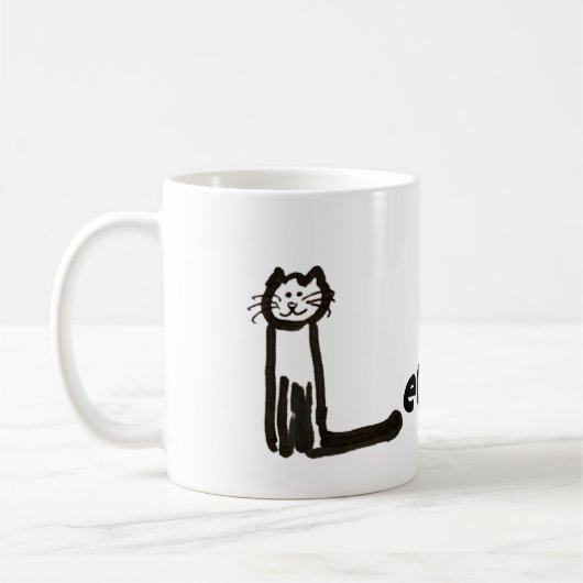 Mok - Naam met Initiaal Cat Letter L (Links)